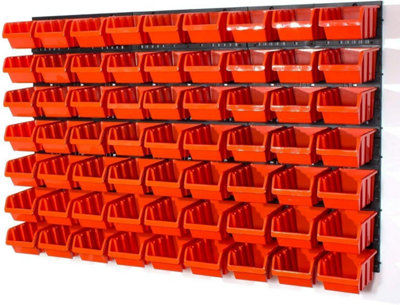 B&Q Wall Mounted Tool Peg Board Set Garage Storage Bins Workshop Rack Shed Organiser Model 6