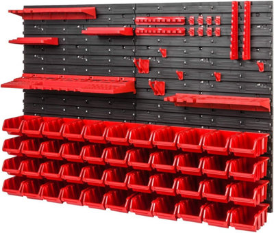  - Wall Mounted Tool Peg Board Set Garage Storage Bins Workshop Rack Shed Organiser Model 7