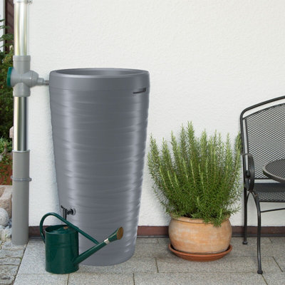 Rainwater Tank Water Butt Collection Storage Harvesting 240L + ConnectionsGrey from B&Q