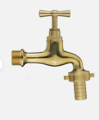 B2C Garden Outside Tap 1/2 & 3/4 Quick Connector Hose Plug Various Models Lever Brass Bib + 19mm Barb 1/2" from B&Q