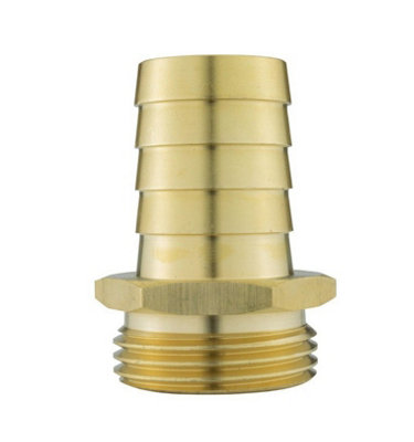 B2C Brass Hosetails Barb-Bsp Male Thread Joiner Air Gas Water Fuel Hose Tails 1"bspm25mm Barb from B&Q