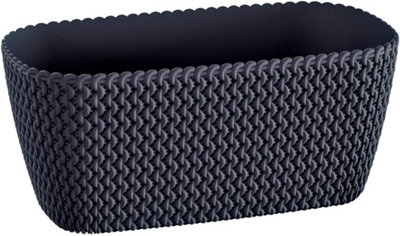 B2C Rectangle Planter Indoor Outdoor Patio Splofy Plant Pot Case 30Cm 4 Litre from B&Q