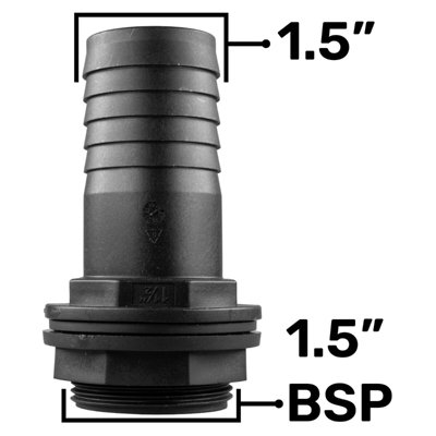 B&Q Water Butt Connector Adapter Tank Fitting Straight 1.5"