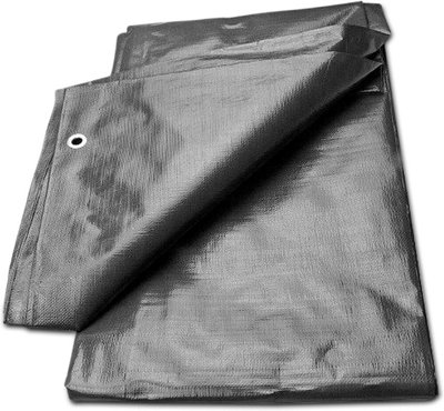 B2C Tarpaulin Tarp Sheet Cover Waterproof Ground Camping Multipurpose Furniture Grey 5M X 5M from B&Q