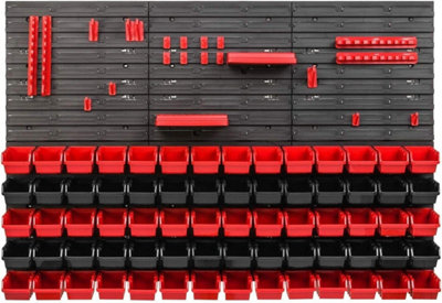  - Wall Mounted Tool Peg Board Set Garage Storage Bins Workshop Rack Shed Organiser Model 16