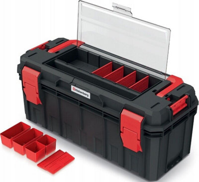 B2C Hand Tool Box Modular Organis Stackable Lockable Heavy Duty Metal Hinges 3 Sizes Large With Organiser from B&Q
