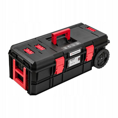 B2C Hand Tool Box Modular Organis Stackable Lockable Heavy Duty Metal Hinges 3 Sizes Tool Trolley from B&Q