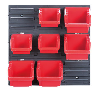  - Wall Mounted Tool Peg Board Set Garage Storage Bins Workshop Rack Shed Organiser Model 29