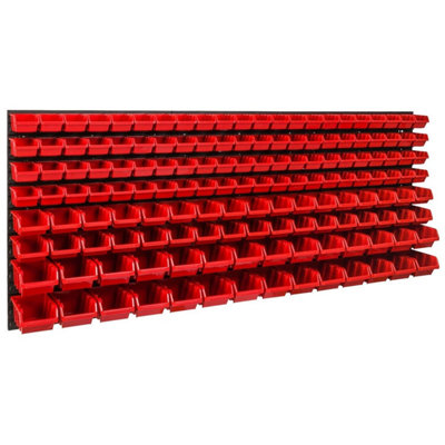  - Wall Mounted Tool Peg Board Set Garage Storage Bins Workshop Rack Shed Organiser Model 48