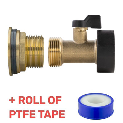 B2C Water Butt Replacement Tap Brass Metal Lever Uk Bib Outlet Barb Quick Hosepipes  Water Butt Adaptor 3/4" Brass Valve 1" from B&Q