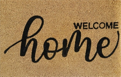 B2C Door Mat Doormats Non Slip Natural Coir Welcome Indoor Outdoor Home Garden Mats Welcome Home from B&Q