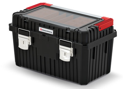 B2C Plastic Tool Box Chest Set Handle Tray Compartment Diy Storage Toolbox Lockable Model 1 from B&Q