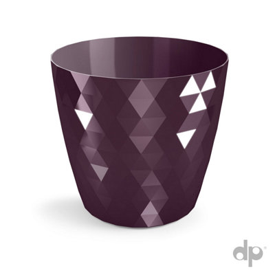 B2C Plant Pot Flowerpot Round Plastic Crystal Modern Decorative Small Medium Large Purple 14Cm from B&Q