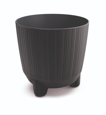 B2C Plant Pots Indoor Outdoor Plastic Flowerpot  Ryfo Anthracite 11Cm from B&Q