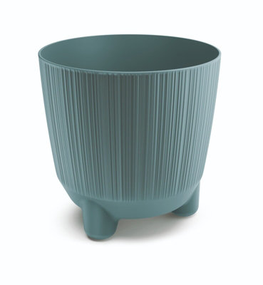 B2C Plant Pots Indoor Outdoor Plastic Flowerpot  Ryfo Scandinavian Blue 15Cm from B&Q