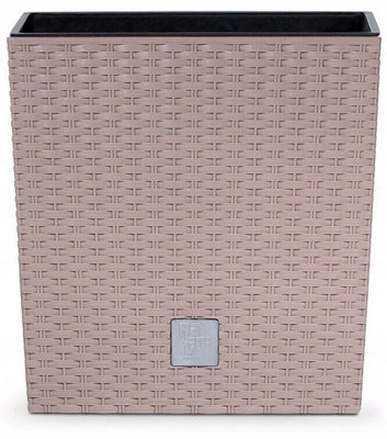 B2C Plant Flower Pot Square Rattan Planter Inner Pot Garden Patio Home Large Beige 5L from B&Q