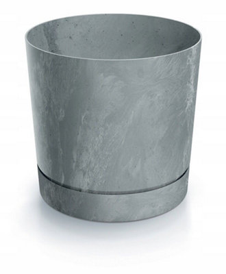 B2C Plant Pots Indoor Outdoor Plastic Flowerpot Small Medium Large Tubo 5 Colours Concrete 35Cm from B&Q
