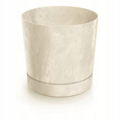 B2C Plant Pots Indoor Outdoor Plastic Flowerpot Small Medium Large Tubo 5 Colours Cream 24Cm from B&Q