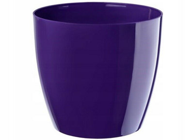 B2C Waste Paper Basket Dust Bin Round Plastic Step Office Bathroom Purple 28Cm from B&Q
