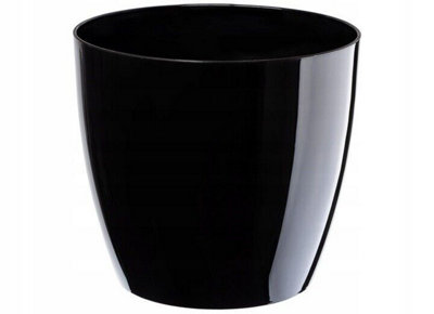 B2C Waste Paper Basket Dust Bin Round Plastic Step Office Bathroom Black 28Cm from B&Q