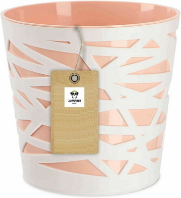 B2C Plant Pot Planter Flowerpot Crystal Modern Decorative Daizy Peach 13Cm from B&Q