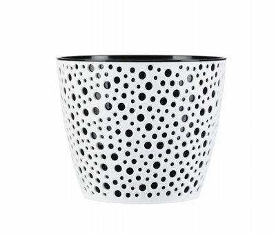 B&Q -  Flowerpot Plant Pot Planter Elza Plastic Crystal Modern Decorative Black 13Cm