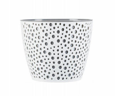 B&Q -  Flowerpot Plant Pot Planter Elza Plastic Crystal Modern Decorative Grey 13Cm
