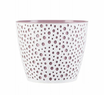 B&Q -  Flowerpot Plant Pot Planter Elza Plastic Crystal Modern Decorative Pink 13Cm