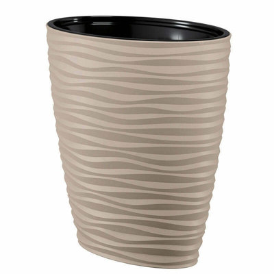 B2C Large Tall Plant Pot Oval Ellipse Dunes Flower Indoor Garden Patio Planter Taupe 60Cm from B&Q