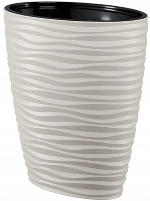 B2C Large Tall Plant Pot Oval Ellipse Dunes Flower Indoor Garden Patio Planter Light Grey 60Cm from B&Q