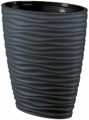 B2C Large Tall Plant Pot Oval Ellipse Dunes Flower Indoor Garden Patio Planter Anthracite 60Cm from B&Q
