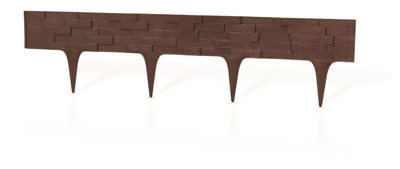 B2C Garden Lawn Edging Wall Lawn Border Garden Fencing Diy Flexible Landscape 2.4M Brick Brown from B&Q