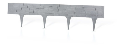 B2C Garden Lawn Edging Wall Lawn Border Garden Fencing Diy Flexible Landscape 2.4M Brick Grey from B&Q