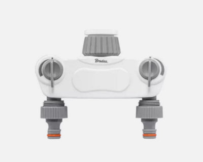 B2C Garden Hose Connectors Fittings Universal Standard Hozelock Compatible White 2 Way Splitter from B&Q