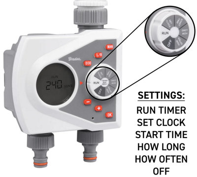 B2C Garden Hose Connectors Fittings Universal Standard Hozelock Compatible White 2 Way Timer from B&Q