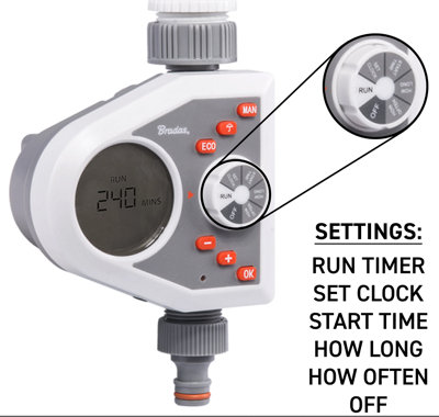 B2C Garden Hose Connectors Fittings Universal Standard Hozelock Compatible White 1 Way Timer from B&Q