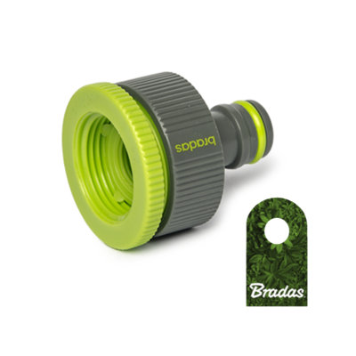 B2C Garden Hose  Connectors Fittings Universal Standard Hozelock Compatible Lime 3/4" & 1" Tap Connector from B&Q