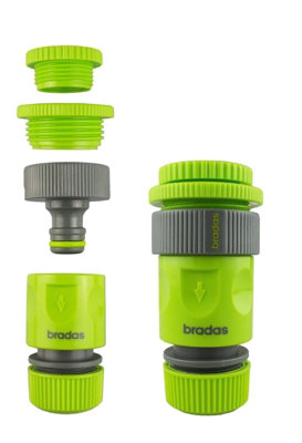 B2C Garden Hose  Connectors Fittings Universal Standard Hozelock Compatible Lime Multi Size Tap Connector from B&Q