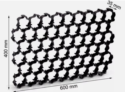 B&Q -  Grass Grid Parking Reinforced Plastic Permeable Driveway Eco Paving Grid 3.5T 18.7Sq M