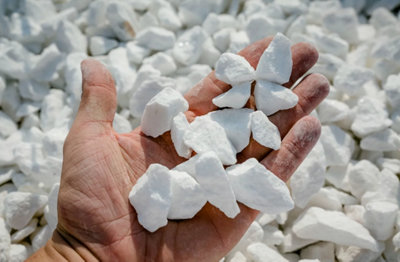 B2C Decorative Marble Extra White Stones / Chippings Home & Garden Aquarium 10Kg from B&Q
