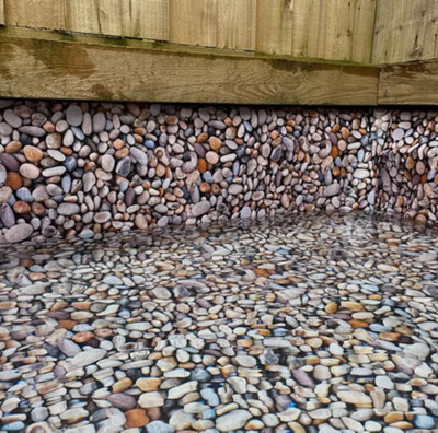 B2C Pond Liner Heavy Duty Durable 25 Year Warranty 3D Pebbles 280Gsm0.5mm Thick 4M X 6M (13'x20') from B&Q