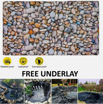 B2C Extra Thick Pond Liner Heavy Duty Durable 200Gsm035mm Thick Free Underlay 4M X 6M (13'x20') from B&Q