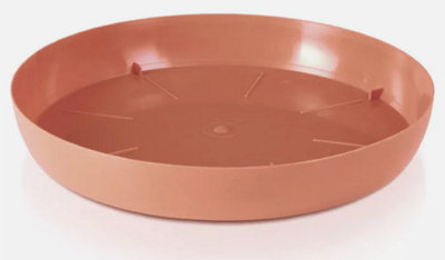 B2C Round Plastic Water Plant Pot Saucer Trays Terracotta 8Cm from B&Q