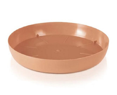 B2C Round Plastic Water Plant Pot Saucer Trays Terracotta 9.5Cm from B&Q