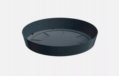 B2C Round Plastic Water Plant Pot Saucer Trays Anthracite 12.5Cm from B&Q