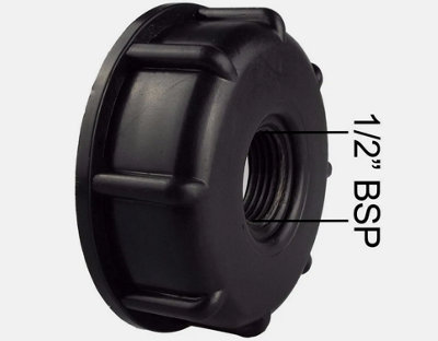 B2C Ibc Tank Fitting Adapter Selection Cap Tail Valve Connector Outlet S60X6 S100X8 End Cap 1/2 Bspf (S60X6) from B&Q