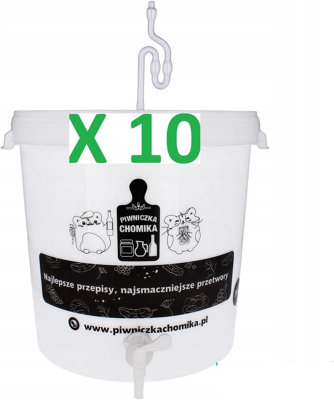 B2C 10 X 30L Brewing Fermenting Pickling Wine Bucket Set With Airlock Tap Bung from B&Q