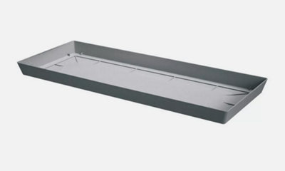 B2C Pot Rectangle Drip Trays Indoor Outdoor Plant Saucer Plastic Tray Saucers Grey 92Cm X 31.5Cm from B&Q