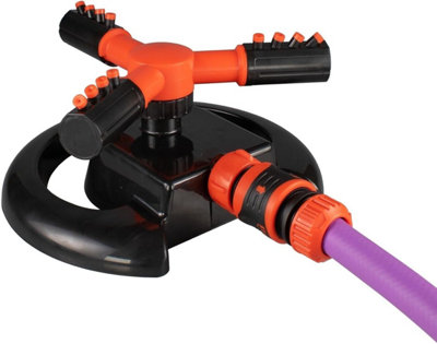 B2C Rotating Lawn Sprinkler Watering Garden Water Pipe Hose Connector 12 Jets from B&Q