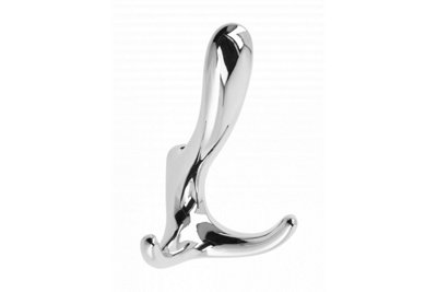B2C Coat Hat Hooks Twin Robe Door Dress Bathroom Towel Bag Wall Hanger Chrome Cordoba from B&Q